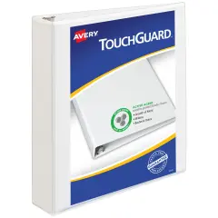 Avery TouchGuard Protection View 3 Ring Binder, Clear View Cover, 1.5" Slant Rings, 1 White Binder (17142)