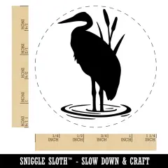 Heron Bird Silhouette Rubber Stamp for Stamping Crafting Planners