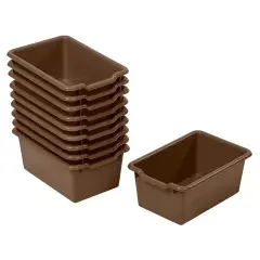 Scoop Front Storage Bins, Multipurpose Organization, 10-Pack Chocolate