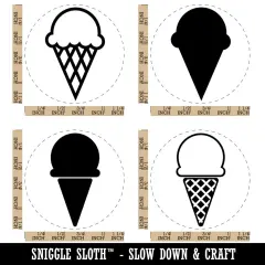 Ice Cream Cone Collection Rubber Stamp Set for Stamping Crafting Planners
