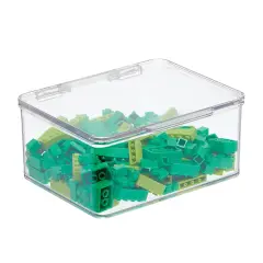 mDesign Plastic Playroom/Gaming Storage Organizer Bin Box with Hinge Lid