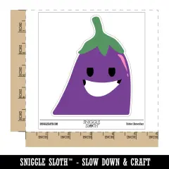 Flirty Pocket Eggplant Aubergine Funny Waterproof Vinyl Phone Tablet Laptop Water Bottle Sticker Set - 5 Pack