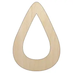 Hydrate Water Rain Drop Frame Outline Unfinished Wood Shape Piece Cutout for DIY Craft Projects