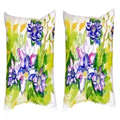 Pair of Betsy Drake Clematis No Cord Pillows 16 Inch X 20 Inch