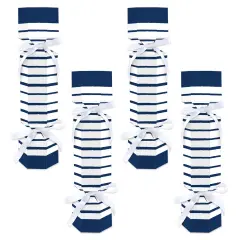 Big Dot of Happiness Navy Stripes - No Snap Simple Party Table Favors - DIY Cracker Boxes - Set of 12