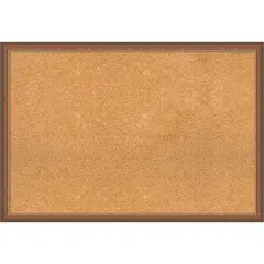 Two Tone Wood Framed Corkboard, Natural Cork Bronze Copper