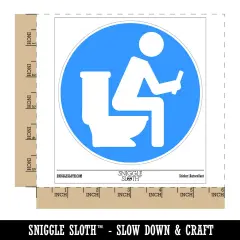 Person Sitting on Toilet Phone Restroom Pooping Waterproof Vinyl Phone Tablet Laptop Water Bottle Sticker Set - 5 Pack