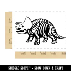 Triceratops Dinosaur Skeleton Fossil Rectangle Rubber Stamp for Stamping Crafting