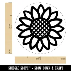 Summer Sunflower Self-Inking Rubber Stamp for Stamping Crafting Planners Black