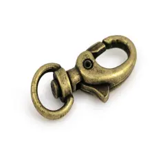 JewelrySupply Lanyard Swivel Clips - Swivel Lobster Claw Clasps 30x15mm Antique Brass Plated