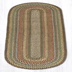 Earth Rugs C-51 Fir / Ivory Oval Braided Rug 2 Feet X 6 Feet