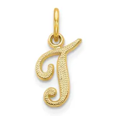 14K Gold Initial T Charm Jewelry FindingKing 16mm Long X 7mm Wide Approx.