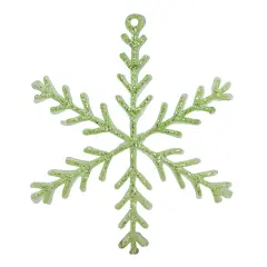 Allstate 10.5" Green Glittered Snowflake Christmas Ornament