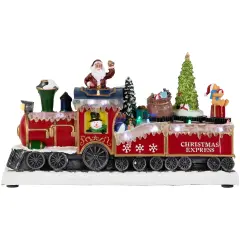 Northlight LED Lighted Animated and Musical Toy Shop Train Christmas Village Display - 12" Red