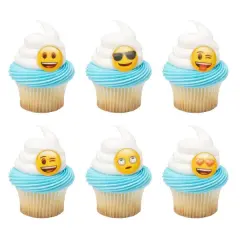 emoji Mood Assortment Cupcake Rings, 12ct