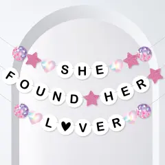 Big Dot of Happiness She Found Her Lover Banner, Eras Bachelorette Party Decorations, Large Bridal Shower Friendship Bracelet Banners, 28 Pieces