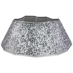 Northlight 26" Silver Sequins Hexagonal Christmas Tree Collar
