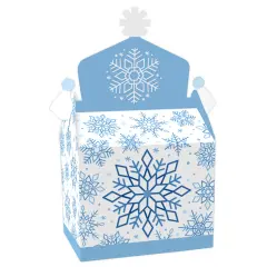 Big Dot of Happiness Blue Snowflakes - Treat Box Party Favors - Winter Holiday Party Goodie Gable Boxes - Set of 12