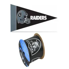 2.5" NFL Oakland Raiders Ribbon, 9 feet & Mini Pennant, Licensed NFL Offray Ribbon