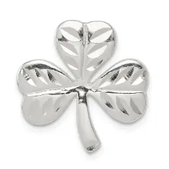 Sterling Silver Shamrock Charm Pendant FindingKing Jewerly 20mm x 19mm