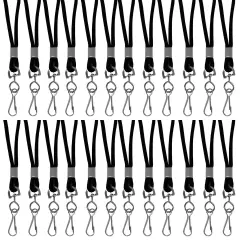 Standard Lanyard, Black, Swivel Hook, Pack of 24