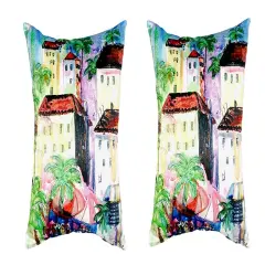 Pair of Betsy Drake Fun City I No Cord Pillows 16 Inch X 20 Inch