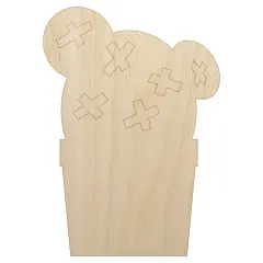 Cactus in Pot Succulent Unfinished Wood Shape Piece Cutout for DIY Craft Projects