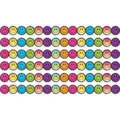 Brights 4Ever Smiley Faces Die-Cut Border Trim, 35 Feet Per Pack, 6 Packs