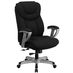 Emma and Oliver 400 lb. Big & Tall High Back Ergonomic Office Chair, Silver Adjustable Arms Black Fabric