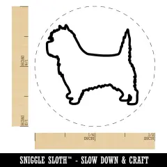 Cairn Terrier Dog Outline Self-Inking Rubber Stamp for Stamping Crafting Planners Orange