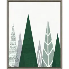 Geometric Forest II Green Gray by Michael Mullan Canvas Art Framed