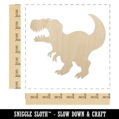 Tyrannosaurus Rex Silhouette Unfinished Wood Shape Piece Cutout for DIY Craft Projects