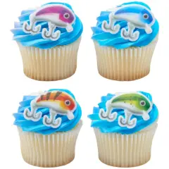 Fishing Lure Assortment Cupcake Rings, 12ct