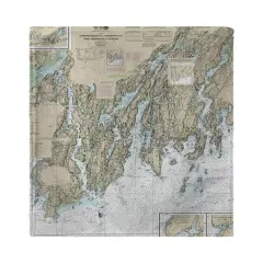 Betsy Drake BoothBay, ME Nautical Map Kitchen Towel