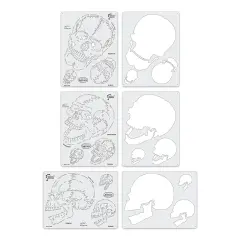 Iwata Artool Freehand Template - Set of 3, Horror of Skull Master