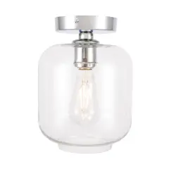 Collier 1 light Chrome and Clear glass Flush mount