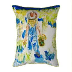 Betsy Drake Garden Girl Extra Large 24 X 20 Indoor / Outdoor Pillow