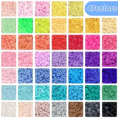 6000+ Pieces Multicolor for Jewelry Making, Heishi Beads, Elastic Strings, Clay Beads for Bracelets Making - Perfect Crafts Gift Set.