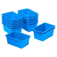 Scoop Front Storage Bins, Multipurpose Organization, 15-Pack Blue