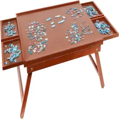 Jumbl 1000 Piece Puzzle Board, 23&rdquo; x 31&rdquo; Wooden Jigsaw Puzzle Table W/Legs