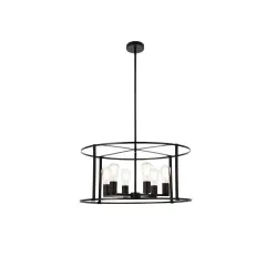 Agnys 6 lights pendant in black