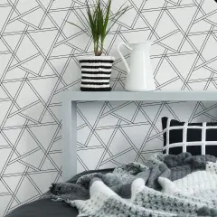 Transform White Geo Peel and Stick Wallpaper