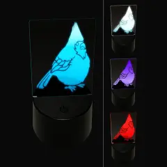 Puffy Cardinal Bird 3D Illusion LED Night Light Sign Nightstand Desk Lamp