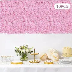 10Pcs Artificial Hydrangea Flower Wall Panels for Party Wedding Banquet Backdrop