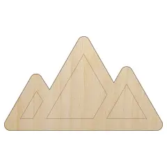 Mountain Range Unfinished Wood Shape Piece Cutout for DIY Craft Projects