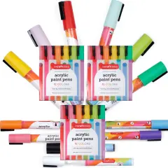 3 PACK - Incraftables Acrylic Paint Pens (12 Colors). Paint Markers for Rocks, Canvas, Wood, Plastic, Fabric, Metal & Glass. Best Acrylic Paint Markers. Stone & Rock Painting Markers Set for Kids & Adults