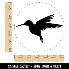 Hummingbird Silhouette Self-Inking Rubber Stamp for Stamping Crafting Planners Blue