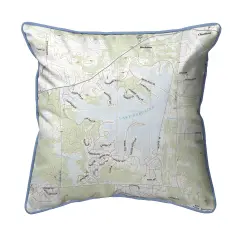 Lake Caroline, MS Small Map Pillow 12x12 &ndash; Corded Indoor/Outdoor