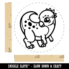 Chibi Pachycephalosaurus Dinosaur Self-Inking Rubber Stamp for Stamping Crafting Planners Sky Blue