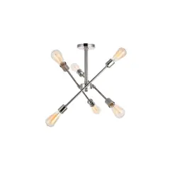 Axel 6 Lights polished Nickel Flush Mount